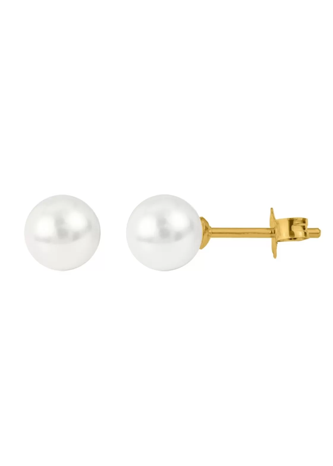 Jacques Lemans Ear Stud Sterling Silver Gold-Plated With Fresh Water Pearl