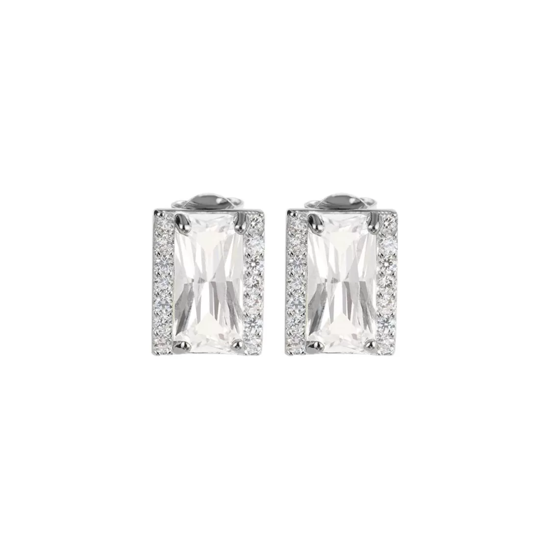 Jacques Lemans Ear Stud Sterling Silver With Topazes