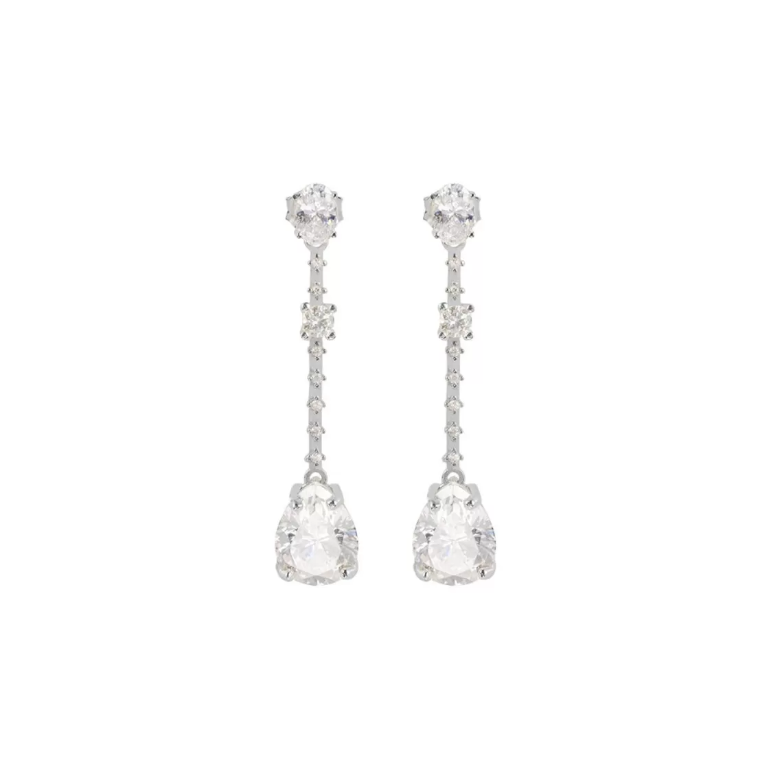 Jacques Lemans Ear Stud Sterling Silver With Topazes