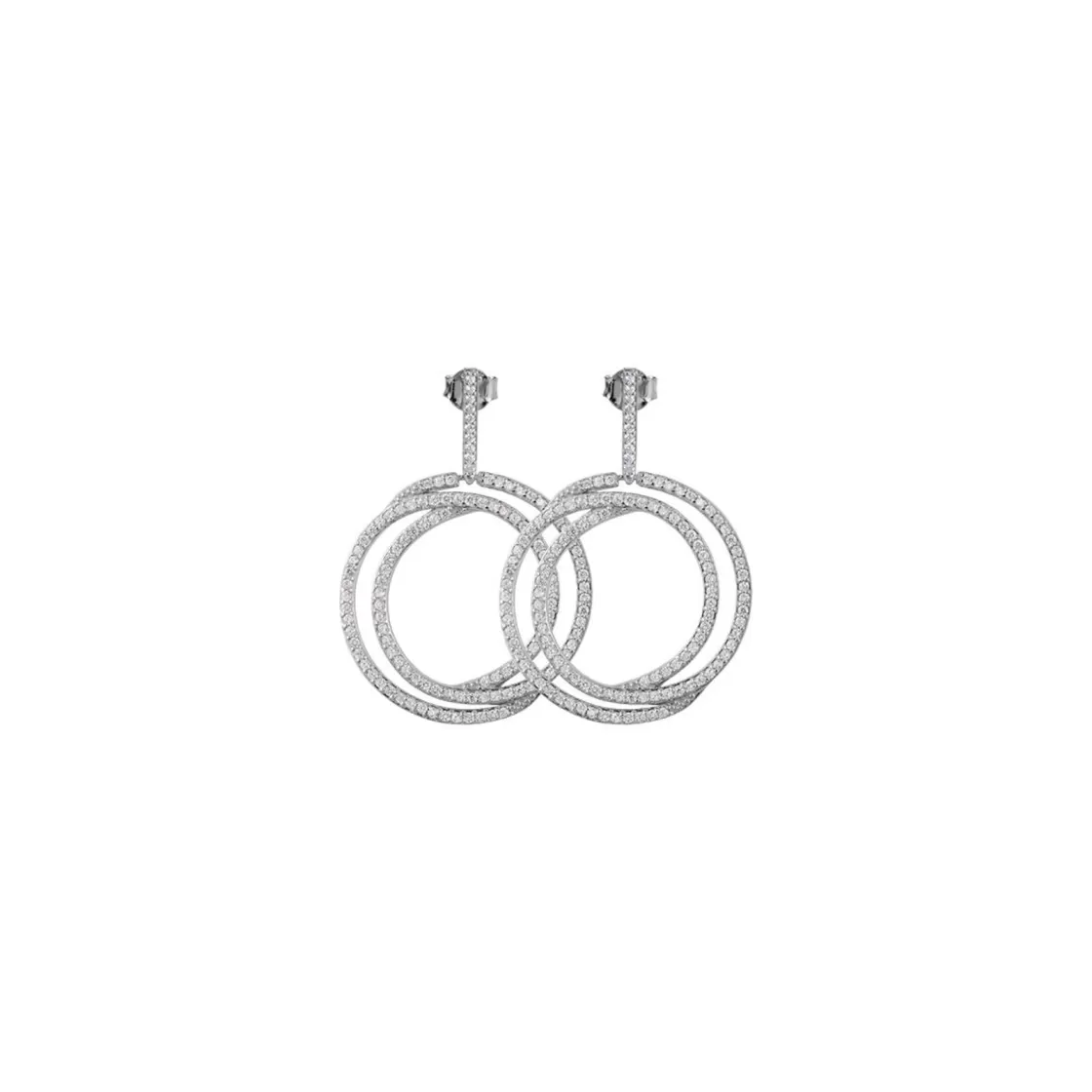 Jacques Lemans Ear Studs Sterling Silver With Topaz