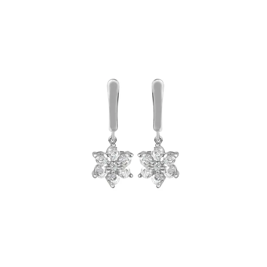 Jacques Lemans Earrings "Flower" Sterling Silver With Topazes