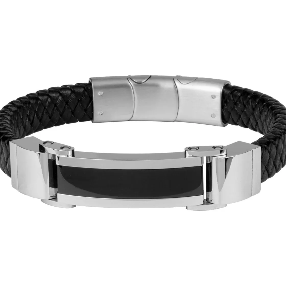 Jacques Lemans Leather Bracelet With Ceramic