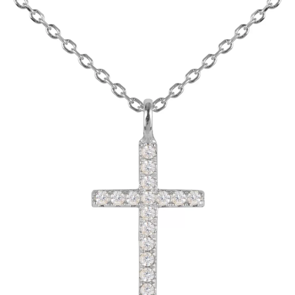 Jacques Lemans Necklace "Cruzifix" Sterlingsilver With Topazes