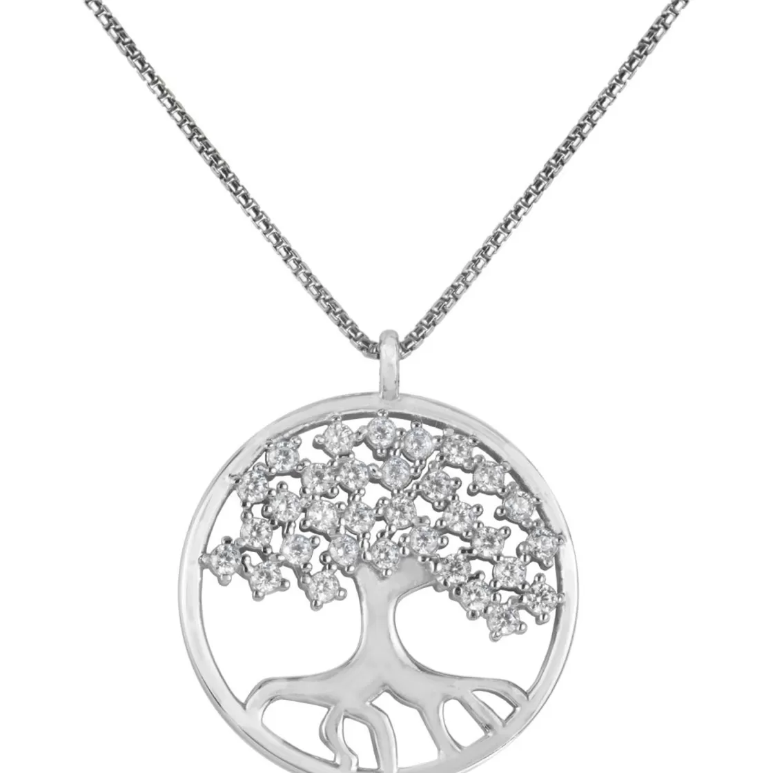 Jacques Lemans Necklace "Life Tree" Sterlingsilver With Topazes