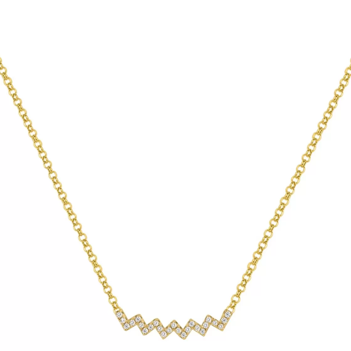 Jacques Lemans Necklace Sterlingsilver Goldplated With Topazes