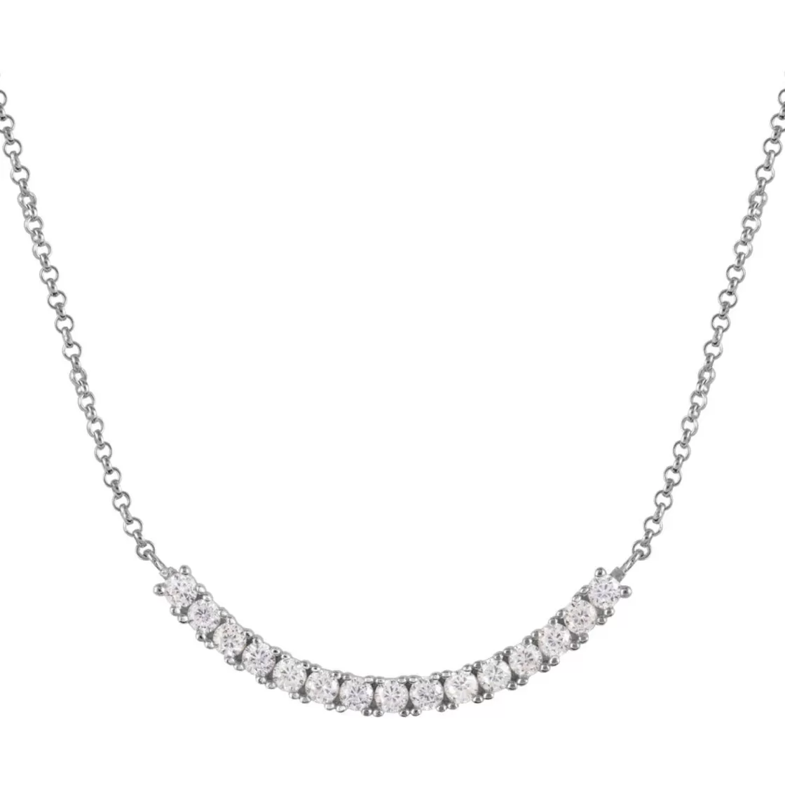 Jacques Lemans Necklace Sterlingsilver With Topaz