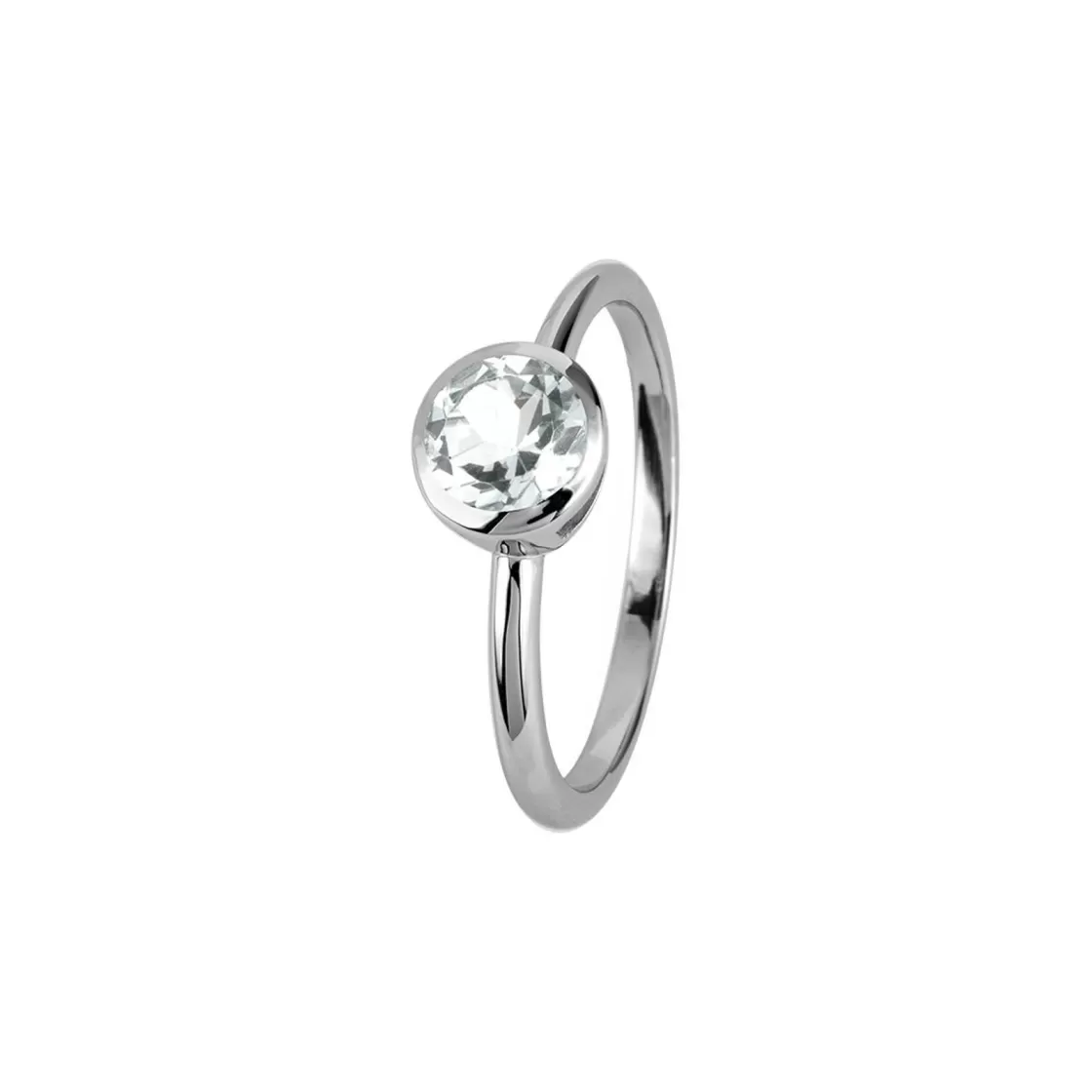 Jacques Lemans Ring Sterling Silver With White Topaz